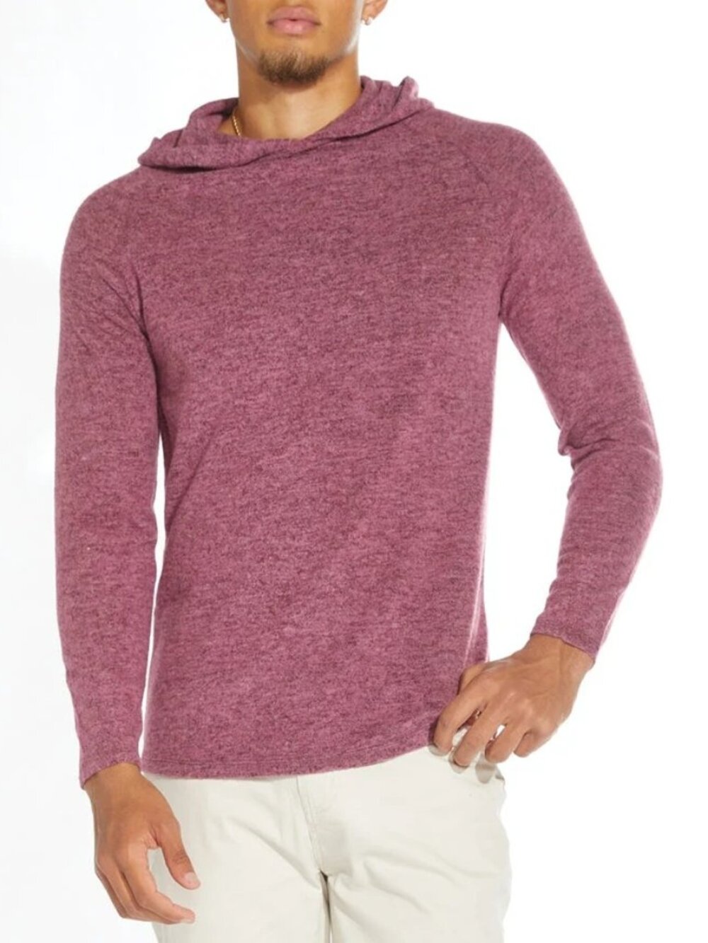 Civil Society Heather Burgundy Brushed Knit Hoodie